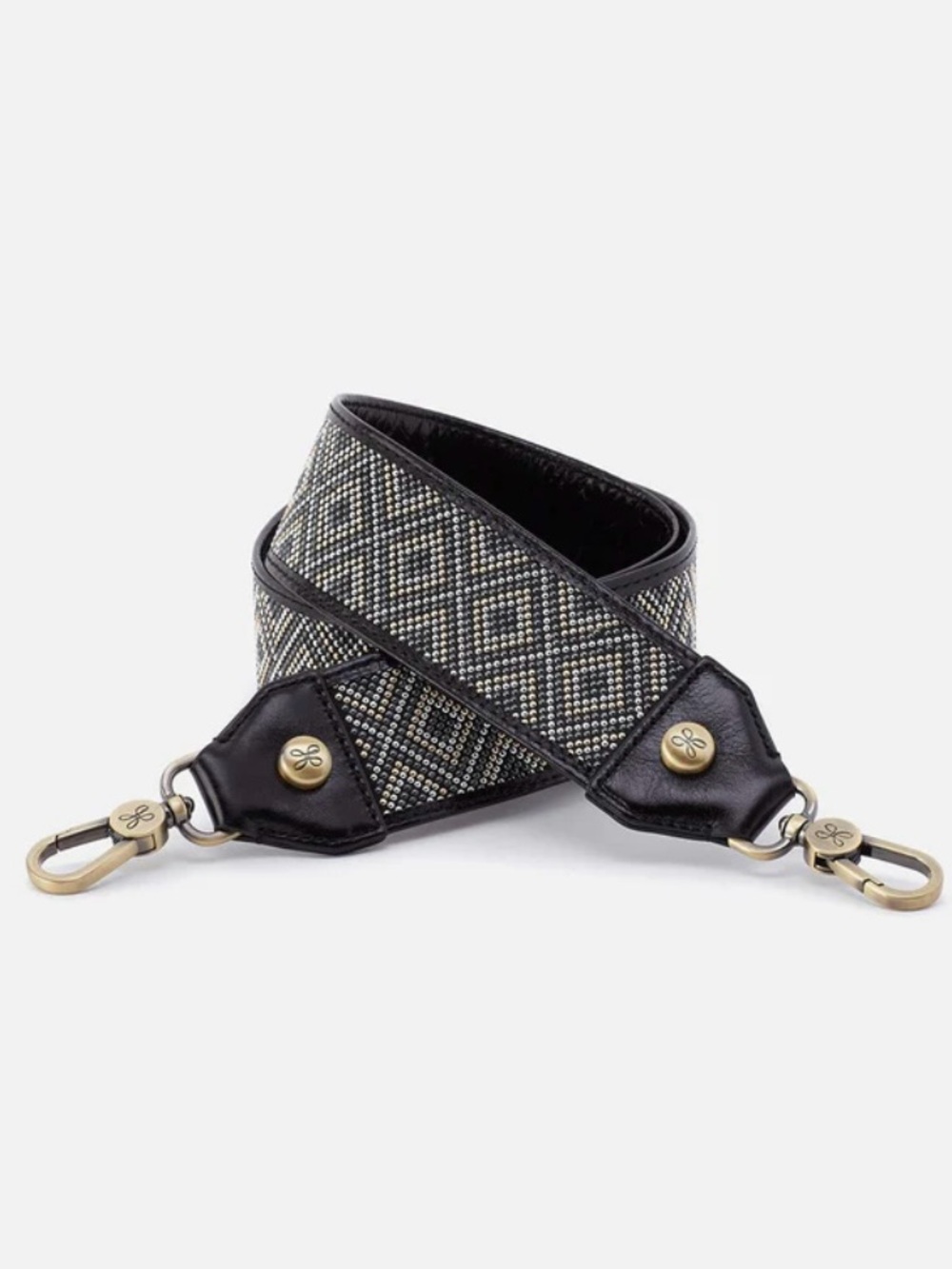 HOBO Beaded Guitar Strap Metallic Embellishment Brass Hardware Crossbody Bag